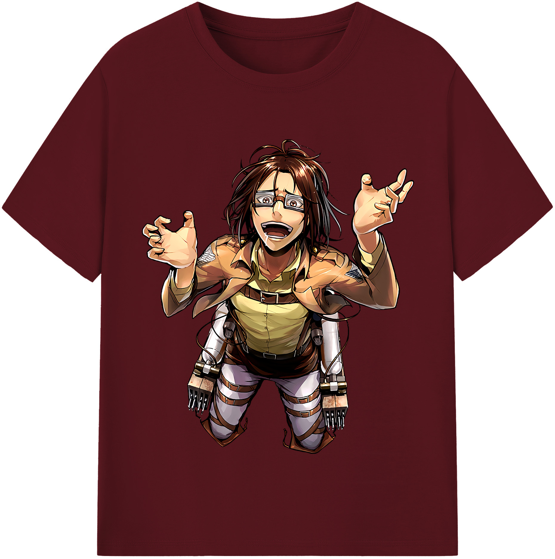 （画像用） 進撃の巨人 ハンジ·ゾエ Attack on Titan Hanji Zoe 綿100％半袖Tシャツ（フロントプリント）